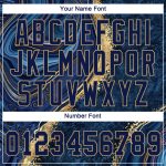 Custom Name and Number Baseball Jersey - Personalized Navy-Old Gold 3D Marble Design, Authentic Team Apparel Personalized