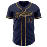 Personalized Navy and Gold Authentic Baseball Jersey - Custom Sports Apparel Personalized Navy Navy-Old Gold Authentic Baseball