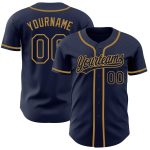Personalized Navy and Gold Authentic Baseball Jersey - Custom Sports Apparel Personalized Navy Navy-Old Gold Authentic Baseball
