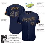 Personalized Navy Gold Authentic Baseball Jersey Custom Name & Number Personalized Navy Navy-Old Gold Authentic Baseball