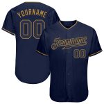Personalized Navy Gold Authentic Baseball Jersey Custom Name & Number Personalized Navy Navy-Old Gold Authentic Baseball
