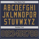 Custom Team Name and Number Personalized Navy-Old Gold Performance T-Shirt Personalized Navy Navy-Old Gold Performance T-Shirt