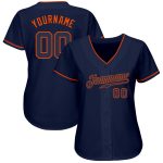 Personalized Navy-Orange Baseball Jersey with Custom Name & Number - Authentic Team Apparel Personalized Navy Navy-Orange