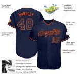 Personalized Navy-Orange Baseball Jersey with Custom Name & Number - Authentic Team Apparel Personalized Navy Navy-Orange
