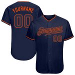 Personalized Navy-Orange Baseball Jersey with Custom Name & Number - Authentic Team Apparel Personalized Navy Navy-Orange