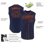 Personalized Navy-Orange Authentic Baseball Jersey Custom Name & Number - Sleeveless Team Apparel Personalized Navy Navy-Orange