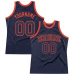 Custom Name & Number Personalized Navy-Orange Basketball Jersey - Authentic Throwback Team Jersey Personalized Navy Navy-Orange