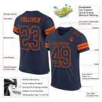 Personalized Custom Name and Number Navy-Orange Football Jersey Mesh Authentic Personalized Navy Navy-Orange Mesh Authentic