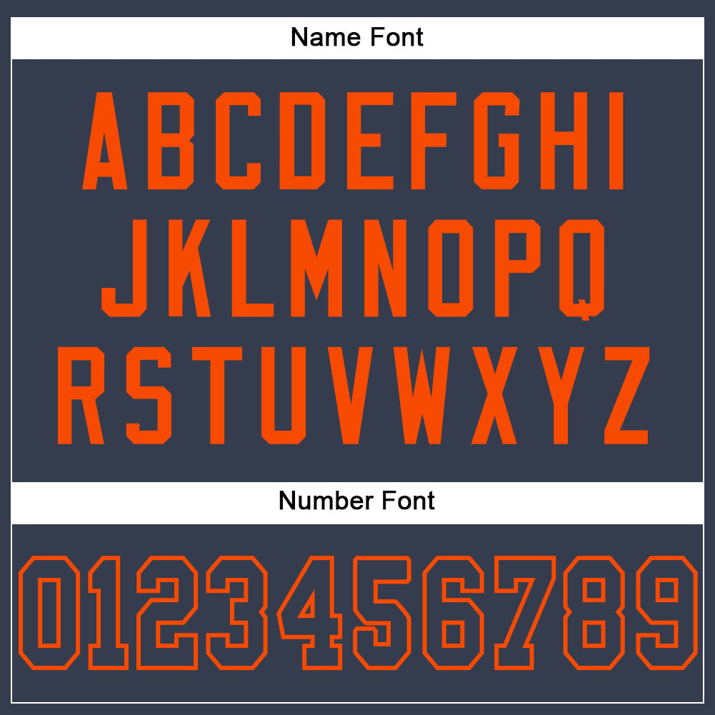 Personalized Navy Navy-Orange Mesh Authentic Football Jersey Team Custom Name and Number Personalized Custom Name and Number Navy-Orange Football Jersey Mesh Authentic Personalized Navy Navy-Orange Mesh Authentic - Image 4