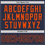 Custom Team Performance T-Shirt with Personalized Name and Number - Navy and Orange Personalized Navy Navy-Orange Performance