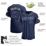 Custom Navy and Powder Blue Baseball Jersey with Personalized Name and Number - Authentic Team Apparel Personalized Navy