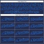 Custom Name and Number Authentic Throwback Baseball Jersey Shirt - Personalized Navy and Powder Blue Rib-Knit Team Apparel