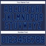 Custom Name and Number Authentic Throwback Baseball Jersey Shirt - Personalized Navy and Powder Blue Rib-Knit Team Apparel