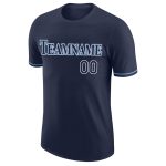 Custom Team Performance T-Shirt with Personalized Name & Number - Navy Navy-Powder Blue Personalized Navy Navy-Powder Blue