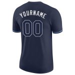 Custom Team Performance T-Shirt with Personalized Name & Number - Navy Navy-Powder Blue Personalized Navy Navy-Powder Blue
