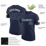 Custom Team Performance T-Shirt with Personalized Name & Number - Navy Navy-Powder Blue Personalized Navy Navy-Powder Blue