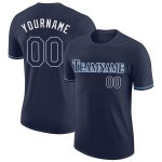 Custom Team Performance T-Shirt with Personalized Name & Number - Navy Navy-Powder Blue Personalized Navy Navy-Powder Blue