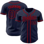 Personalized Navy-Red Authentic Baseball Jersey for Men and Women Personalized Navy Navy-Red Authentic Baseball Jersey