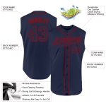 Personalized Navy Red Authentic Baseball Jersey Custom Name Number Sleeveless Team Apparel Personalized Navy Navy-Red Authentic
