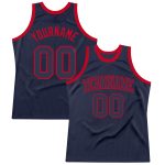 Personalized Authentic Throwback Basketball Jersey - Custom Name & Number in Navy/Red Team Colors Personalized Navy Navy-Red