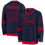 Custom Name and Number Personalized Navy and Red Hockey Jersey for Team Personalized Navy Navy-Red Hockey Jersey Team Custom