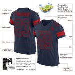 Custom Personalized Navy-Red Mesh Football Jersey with Team Name and Number - Authentic Sports Gear Personalized Navy Navy-Red