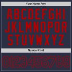 Custom Team Name Number Navy Red Performance T-Shirt - Personalized Athletic Wear Personalized Navy Navy-Red Performance