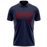 Personalized Navy Red Performance Vapor Golf Polo Shirt Custom Name Number Personalized Navy Navy-Red Performance Vapor Golf
