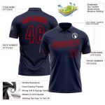 Personalized Navy Red Performance Vapor Golf Polo Shirt Custom Name Number Personalized Navy Navy-Red Performance Vapor Golf