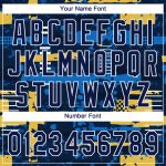 Custom Name and Number Unisex Softball Jersey 3D Pattern Navy Royal-Gold Two-Button Design Personalized Navy Navy Royal-Gold