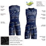 Custom Name and Number Basketball Jersey - Personalized Navy Royal Round Neck Sublimation Suit Personalized Navy Navy-Royal
