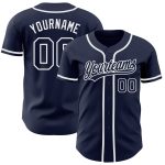 Custom Navy-White Authentic Baseball Jersey with Personalized Name and Number - Team Apparel Personalized Navy Navy-White