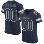 Personalized Custom Navy Blue Football Jersey with Mesh, Team Name & Number - Authentic NFL Style Personalized Navy Navy-White