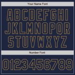 Custom Split Fashion Baseball Jersey - Personalized Navy White and Old Gold Team Name & Number Personalized Navy Navy White-Old