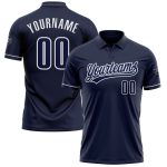 Custom Team Name Number Personalized Navy-White Golf Polo Shirt Performance Vapor Personalized Navy Navy-White Performance