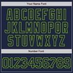 Custom Baseball Jersey with Personalized Name & Number, 3D Navy Green Curve Lines Design Personalized Navy Neon Green 3D
