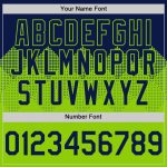 Custom Name and Number Authentic Baseball Jersey with Personalized Navy Neon Green 3D Pattern Gradient Square Design Personalized