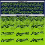 Custom Name and Number Authentic Baseball Jersey with Personalized Navy Neon Green 3D Pattern Gradient Square Design Personalized