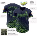 Custom Name and Number Leopard Print Baseball Jersey - Personalized Navy Neon Green 3D Pattern Design Fashion Personalized