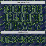 Custom Name and Number 3D Pattern Baseball Jersey - Personalized Navy and Neon Green Slant Lines Design Personalized Navy