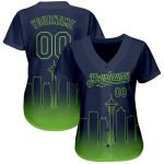 Personalized Seattle City Edition Baseball Jersey Neon Green Navy 3D Fade Custom Name Number Authentic Personalized Navy