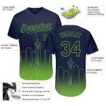 Personalized Seattle City Edition Baseball Jersey Neon Green Navy 3D Fade Custom Name Number Authentic Personalized Navy