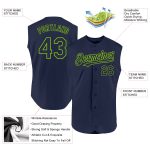 Custom Name and Number Personalized Navy Neon Green Baseball Jersey - Authentic Sleeveless Team Gear Personalized Navy Neon