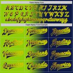 Custom Team Name Number Neon Green-Gold Bomber Jacket Personalized Full-Snap Varsity Letterman Gradient Fashion Style Personalized