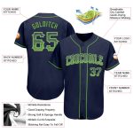 Custom Team Name Number Personalized Navy Neon Green-Gray Baseball Jersey Authentic Drift Fashion Personalized Navy Neon