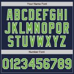Custom Name and Number Personalized Baseball Jersey - Authentic Navy Neon Green Gray Split Fashion Design Personalized Navy