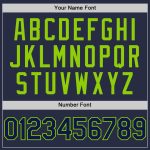 Personalized Custom Name and Number Baseball Jersey in Navy Neon Green Mesh - Authentic Throwback Style Personalized Navy