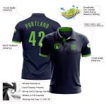 Custom Name Number Navy Neon Green Performance Golf Polo Shirt - Personalized Team Apparel Personalized Navy Neon Green Performance