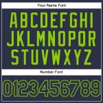 Custom Team Name Number Navy Neon Green Performance T-Shirt - Personalized Activewear Personalized Navy Neon Green Performance