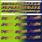 Custom Name and Number Unisex Softball Jersey - Personalized Navy Neon Green-Pink Gradient Two-Button Design Personalized